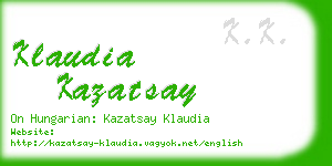 klaudia kazatsay business card